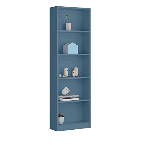 Habitdesign 005422P - Estantería Juvenil 6 baldas, Color Azul WIC, Medidas: 180x52x25 cm de Fondo Habitdesign 005422P - Estantería Juvenil 6 baldas, Color Azul WIC, Medidas: 180x52x25 cm de Fondo