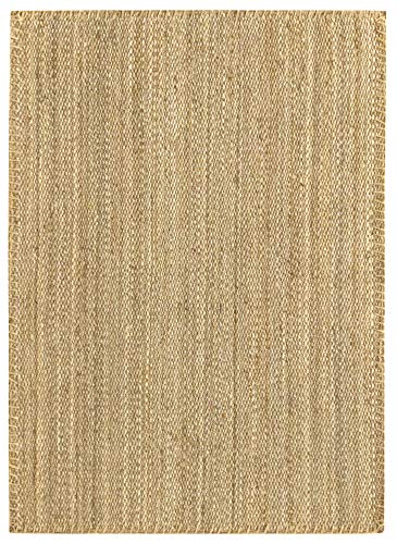 HAMID - Alfombra de Yute Granada 100% Fibra de Yute Natural - Alfombra Suave - Tejida a Mano - Alfombra de Salón, Comedor, Dormitorio, Pasillos, Entrada - Natural (170x120cm)