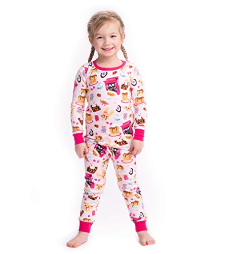 Hatley Organic Cotton Long Sleeve Printed Pyjama Sets Conjuntos de Pijama, Desayuno Dulce, 2 años para Niñas