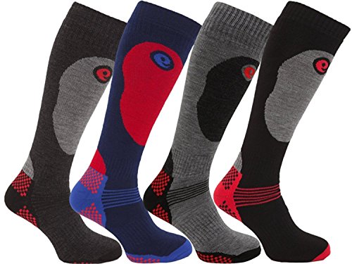HDUK Mens Socks [4 pares] Calcetines térmicos de esquí de alto rendimiento para hombres / UK 6-11 Eur 39-45