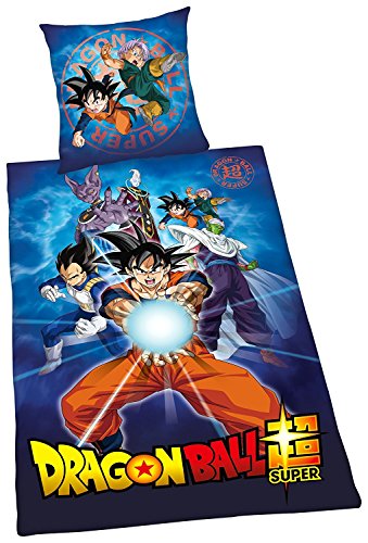 Herding Dragonball Super - Juego de Funda nórdica y Funda de Almohada (135 x 200 cm y 80 x 80 cm respectivamente, algodón)