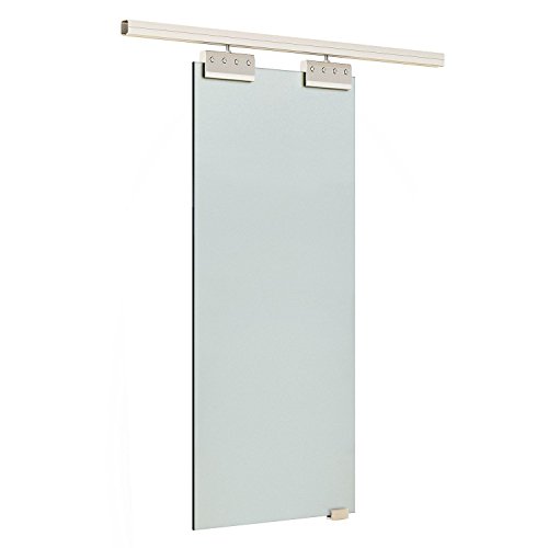 HOMCOM Puerta Corredera 205x90cm Puertas Correderas Satinada Deslizantes Cristal sin Obra