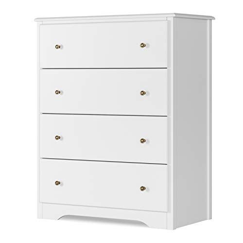 HOMECHO Cómoda de 4 cajones para Almacenaje Cómoda de Noche para Salón Dormitorio Mueble Dormitorio de Madera Blanco 74 x 40.3 x 94 cm HOMECHO Cómoda de 4 cajones para Almacenaje Cómoda de Noche para Salón Dormitorio Mueble Dormitorio de Madera Blanco 74 x 40.3 x 94 cm