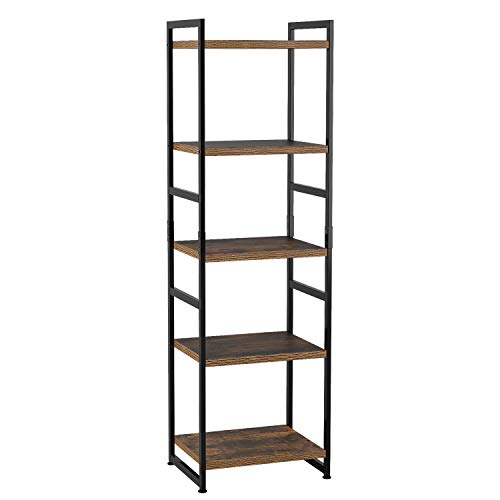 Homfa Estantería Almacenaje Estantería Metálica con Madera Estantería Librería para Salón Cocina Dormitorio con 5 Niveles Vintage y Negro 45 × 35 × 150cm Homfa Estantería Almacenaje Estantería Metálica con Madera Estantería Librería para Salón Cocina Dormitorio con 5 Niveles Vintage y Negro 45 × 35 × 150cm