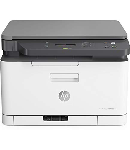 HP Color Laser MFP 178nw - Impresora láser multifunción (imprime, copia y escanea, 18/4 ppm, LED, USB, WiFi), blanco