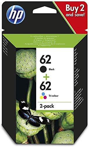 HP N9J71AE 62 Cartucho de Tinta Original, 2 unidades, negro y tricolor (cian, magenta, amarillo) HP N9J71AE 62 Cartucho de Tinta Original, 2 unidades, negro y tricolor (cian, magenta, amarillo)