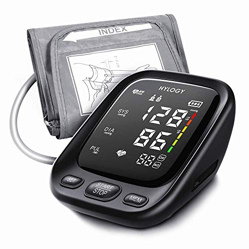 HYLOGY Tensiómetro de Brazo, Monitor de Presión Arterial Digital Automatico con Gran Pantalla LED, Deteccion de Irregular Arritmia, Brazalete 22-42cm, 2x90 Memoria y USB