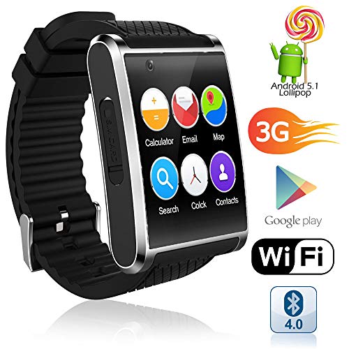 Indigi® - Reloj inteligente Android 5.1 (GSM, desbloqueado de fábrica), mapas + WiFi + GPS + Google Play Store