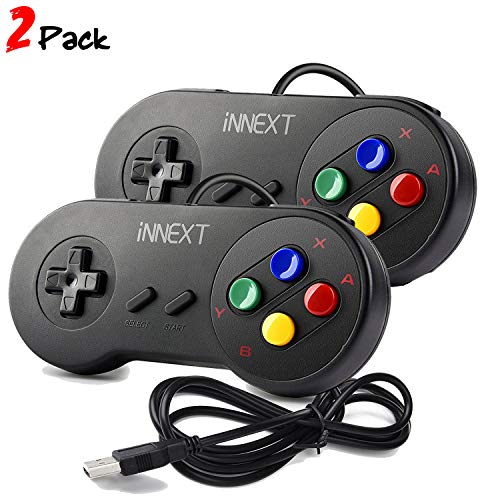 iNNEXT 2X Nueva Retro USB para Súper SNES Controlador Mando de Juegos Controller para PC/Mac iNNEXT 2X Nueva Retro USB para Súper SNES Controlador Mando de Juegos Controller para PC/Mac