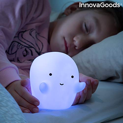InnovaGoods Lámpara Fantasma LED Multicolor Glowy, Blanco