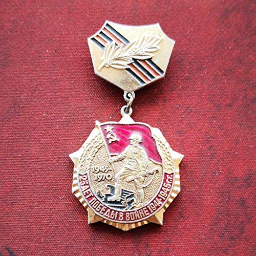 Insignia de Victoria patriótica de la Unión Soviética Original Medalla del 25 Aniversario 1970 Medalla de Aluminio Conmemorativa Especial Pin Viejo