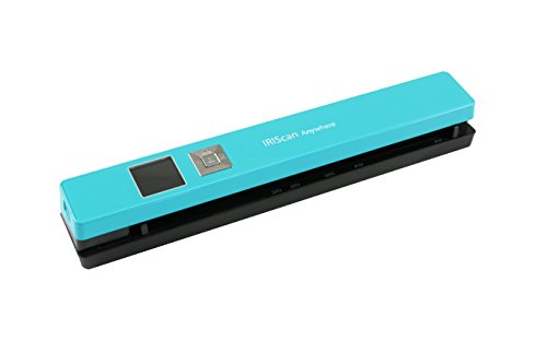 Iris IRISCan Anywhere 5 – Escáner compacto y portátil, USB, batería, 300/600/1200 paginas/minuto, pantalla a color TFT 3,6 cm, Turquesa