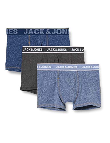JACK & JONES Boxershorts Bóxer, Detalle: Melange Gris Oscuro - Blazer Azul Marino Denim Celeste, M para Hombre