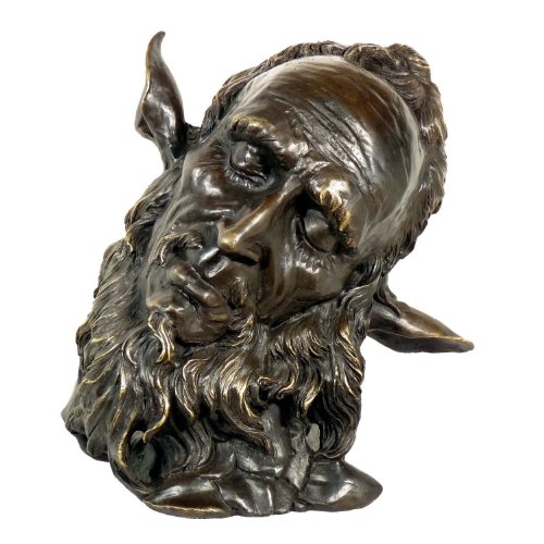 Kunst & Ambiente Figura de Bronce de Estilo modernista – Carácter Cabeza/Faun – Firmada – Jean Carries