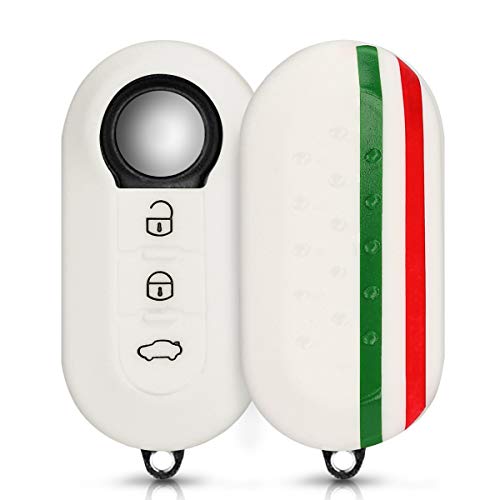 kwmobile Funda Compatible con Llave Plegable de 3 Botones para Coche Fiat Lancia - Carcasa Protectora Suave de Silicona - Bandera Italiana