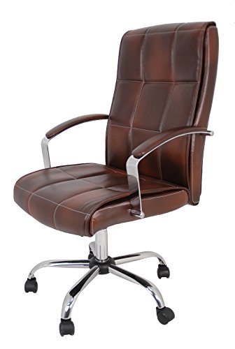 La Silla Española Tejeda Silla de Oficina Director con Reposabrazos, Piel Sintética, Marrón, 51x51x115 cm La Silla Española Tejeda Silla de Oficina Director con Reposabrazos, Piel Sintética, Marrón, 51x51x115 cm