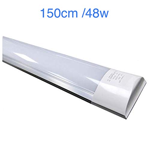 Lámpara luminaria LED 150 cm 48w. Color Blanco Frío (6500K). 4800 lumenes. Regleta led slim. A++