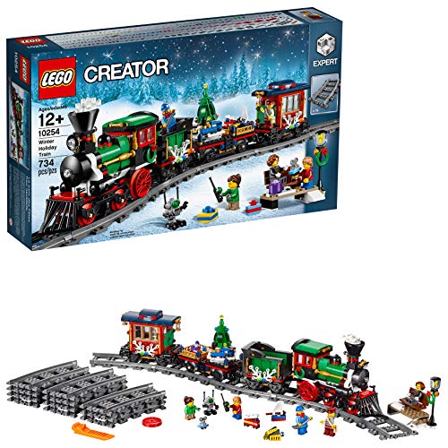 LEGO Creator Expert - Tren Navideño, Set de Construcción a Partir de 12 Años para Jugar y Exponer, Incluye Vías, Locomotora y Diferentes Minifiguras (10254)