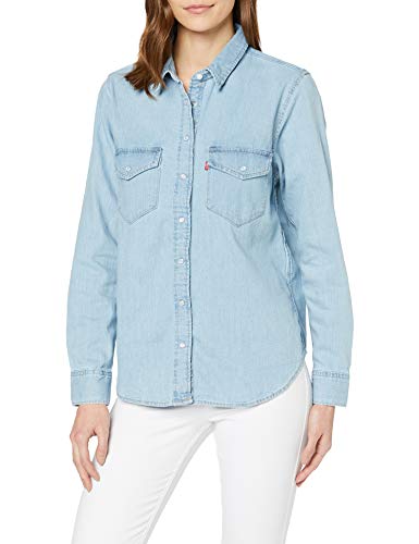 Levi's Essential Western Blusa, Azul (Cool out (2) 0001), Small para Mujer Levi's Essential Western Blusa, Azul (Cool out (2) 0001), Small para Mujer