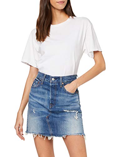 Levi's HR Decon Iconic BF Skirt Falda, Azul (High Plains 0011), Talla Única (Talla del Fabricante: 28) para Mujer