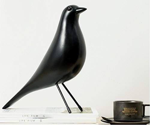 lilizhang Estatuas Creativas, Adornos artesanales Modernos Minimalistas, Escultura Art Deco Oficina Sala de Estar Bar Café Dormitorio@Eames pájaro - Negro