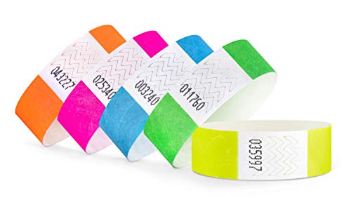 linie zwo®, Party Pack de 100 (5 x 20 unidades) pulseras de seguridad Tyvek® 19 mm