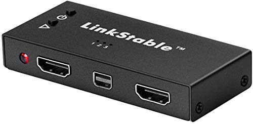 LinkStable 4K X 2K Mini Displayport, 2 X HDMI a HDMI Switch - 3 x 1 Conmutador HDMI Switcher 4K, 3D, 1080P - HDMI Switcher 3 Puertos (Mini DP,HDMI,HDMI a HDMI)