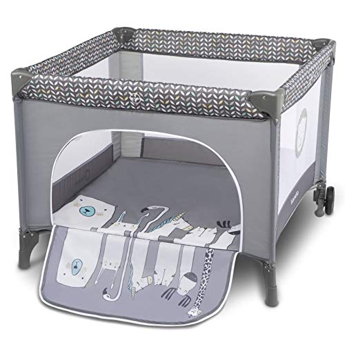 Lionelo Sofie - Parque infantil para bebé (desde el nacimiento hasta 15 kg, con bolsa de transporte), color gris Lionelo Sofie - Parque infantil para bebé (desde el nacimiento hasta 15 kg, con bolsa de transporte), color gris