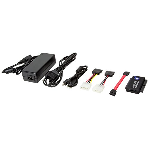 LogiLink - Adaptador USB 2.0 a IDE y SATA Cable con PSU, Negro (Importado)