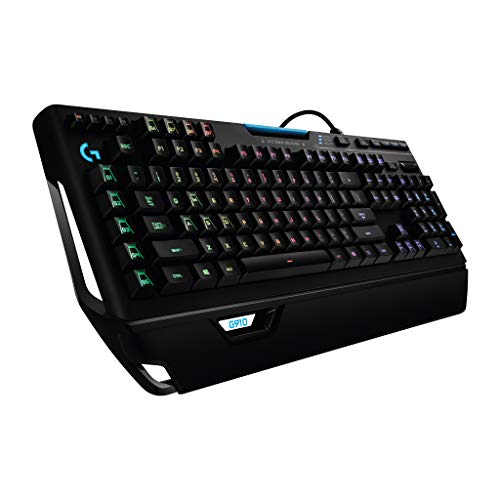 Logitech G910 Orion Spectrum Teclado Gaming Mecánico Retroiluminado, RGB LIGHTSYNC, Romer-G Táctil,9 Teclas G, Segunda Pantalla Arx, Disposición QWERTY Inglés, Negro