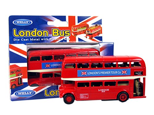 London De Luxe Double Decker Red Bus Model Made of Die Cast Metal and Plastic Parts by Diecast models