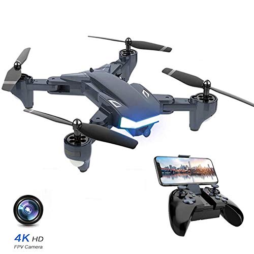 LUSHUN Drone Dron Quadricóptero WiFi FPV Drone con cámara 4K HD RC Plegable conmutación de Doble Disparo posicionamiento de Flujo óptico