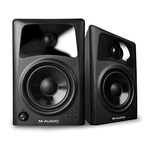 M-Audio AV42 - Par de monitores activos de referencia compactos, para escritorio, para reproducción multimedia con audio de calidad estudio para creación audiovisual profesional