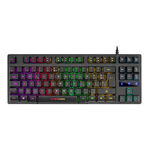 Mars Gaming MKTKL, teclado H-mecánico Negro RGB 8 efectos, antighosting, español