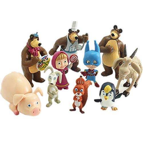 Masha y el Oso Figura de acción Juguetes Modelo de PVC muñecas Set de Juguete (10PCS)