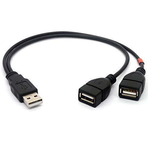 Maxhood USB 2.0 1 a 2 Y Splitter Cable, USB 2.0 Tipo A Macho a Doble USB 2.0 Hembra Jack Sync Data Cable de carga de 30CM / 1ft (solo un lado para cargar) (1M / 2FM) Maxhood USB 2.0 1 a 2 Y Splitter Cable, USB 2.0 Tipo A Macho a Doble USB 2.0 Hembra Jack Sync Data Cable de carga de 30CM / 1ft (solo un lado para cargar) (1M / 2FM)