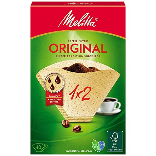 Melitta 502001 Filtros de Café Desechables, Papel, Natural