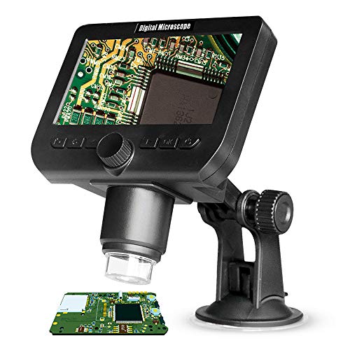 Microscopio inalambrico fotografia vídeo digital wifi HD con pantalla,Roeam microscopio camara reparacion moviles USB electronica para geologia/joyero,Ventosa Base