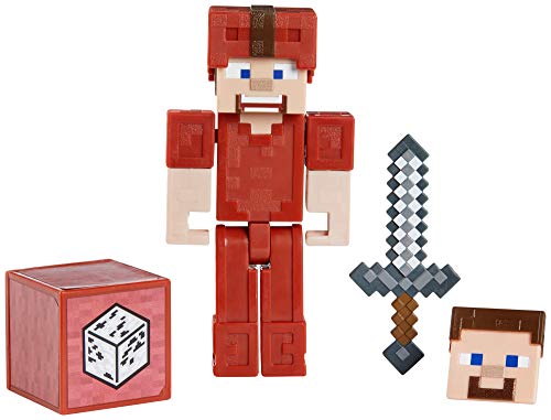 Minecraft Figura de Steve en Piel roja Earth 3.25"