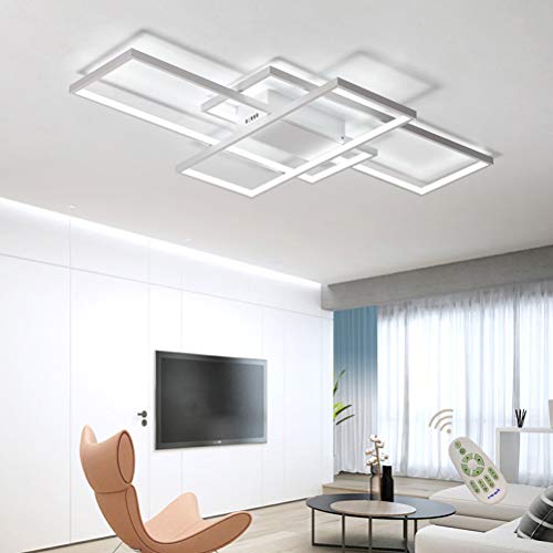 Moderna lámpara LED de techo para salón, regulable, pantalla de acrílico, lámpara de techo de diseño cuadrado, lámpara de comedor con mando a distancia, lámpara de techo, lámpara colgante, cocina Moderna lámpara LED de techo para salón, regulable, pantalla de acrílico, lámpara de techo de diseño cuadrado, lámpara de comedor con mando a distancia, lámpara de techo, lámpara colgante, cocina