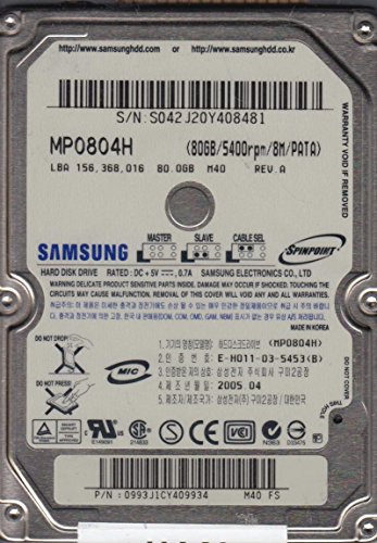 MP0804H, MP0804H, M40 FS, Samsung 80GB IDE 2.5 Disco Duro