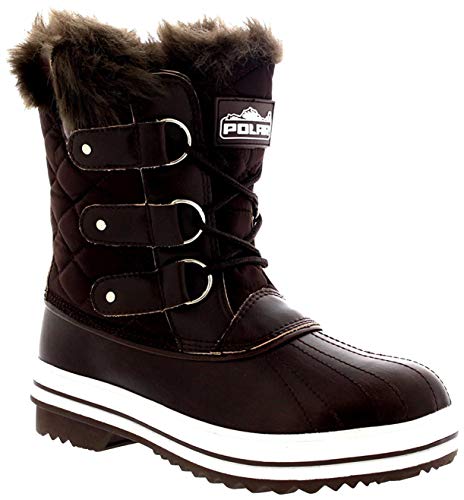 Mujer Nieve Bota Nylon Corto Nieve Lluvia Caliente Impermeable Botas - Castaño - 38 Mujer Nieve Bota Nylon Corto Nieve Lluvia Caliente Impermeable Botas - Castaño - 38
