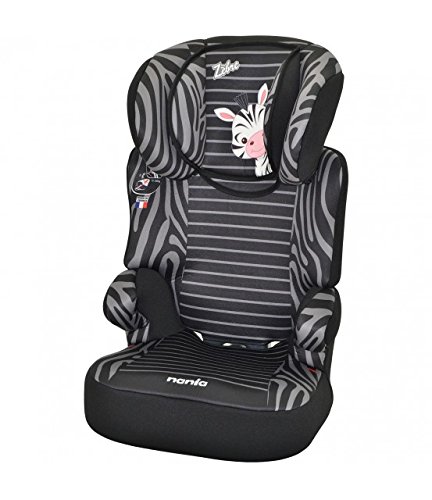 mycarsit asiento elevador con respaldo, grupo 2/3 (de 15 a 36 kg), diseño de cebra mycarsit asiento elevador con respaldo, grupo 2/3 (de 15 a 36 kg), diseño de cebra