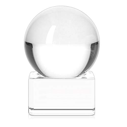 Navaris Bola de Cristal para fotografía - Esfera con Soporte - Bola de Vidrio K9 Transparente para decoración - Ø 40MM