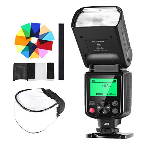 Neewer NW-670 TTL - Flash Speedlite con difusor, 12 filtros de Colores para Canon 7D Mark II 5D Mark II III IV 1300D 1200D 1100D 750D 700D y Otros Canon DSLR