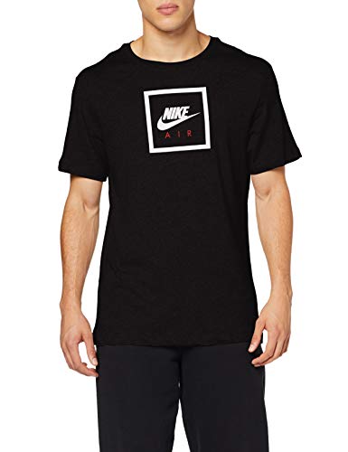 NIKE M NSW SS tee Air 2 Camiseta de Manga Corta, Hombre, Black/(White) NIKE M NSW SS tee Air 2 Camiseta de Manga Corta, Hombre, Black/(White)