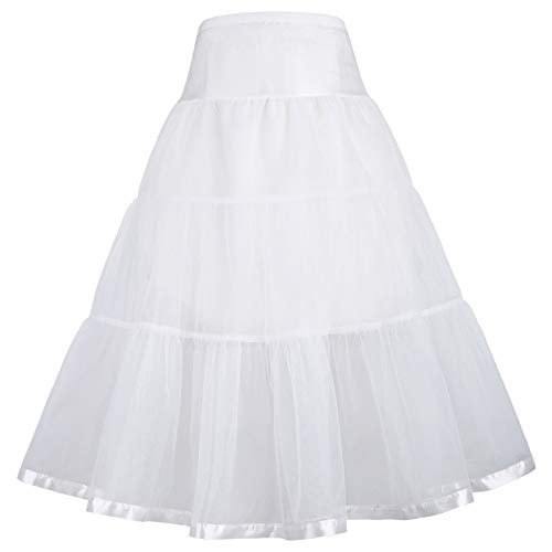 Niñas Enaguas de Capas para Vestido Falda Largo Tutú Volantes Blanco 14~15 Años CL36-2