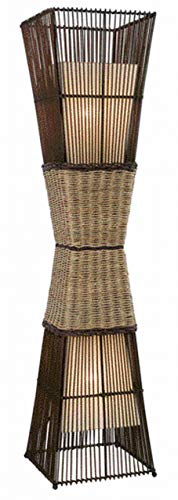 Nino 40050243 Bamboo - Lámpara de pie de bambú (altura 130 cm, 2 bombillas, con 2 pantallas de tela en el interior de la estructura de bambú), color marrón y beige Nino 40050243 Bamboo - Lámpara de pie de bambú (altura 130 cm, 2 bombillas, con 2 pantallas de tela en el interior de la estructura de bambú), color marrón y beige