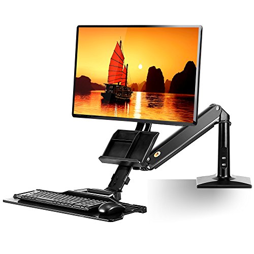 North Bayou estación de trabajo para soporte de escritorio Universal de escritorio de movimiento completo para pantallas de LED LCD de 22 " – 35 FC35 – negro