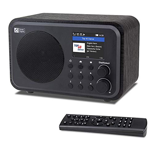 Ocean Digital WiFi Internet Radios WR-336N Radio digital portátil con batería recargable Receptor Bluetooth con pantalla a color de 2.4 ", 4 botones preestablecidos, soporte UPnP y DLNA-Negro